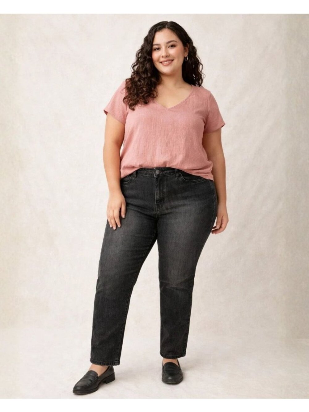 Denim 24 7 Jeans Size 18WP Petite Black Wash Stretch Mid Rise